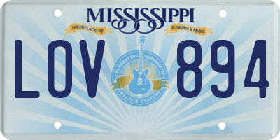 MS license plate LOV894