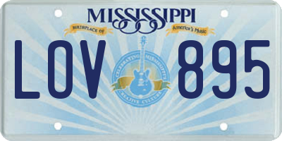 MS license plate LOV895