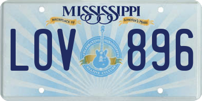 MS license plate LOV896
