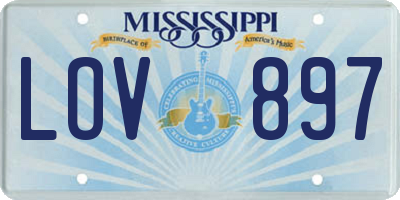 MS license plate LOV897