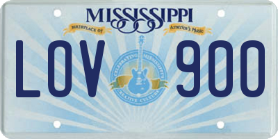MS license plate LOV900