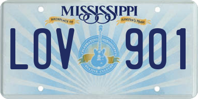 MS license plate LOV901