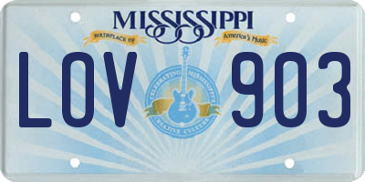 MS license plate LOV903