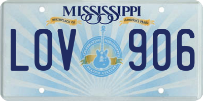MS license plate LOV906
