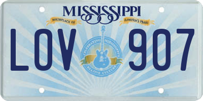 MS license plate LOV907