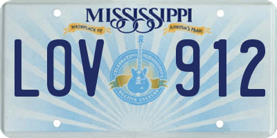 MS license plate LOV912
