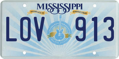 MS license plate LOV913