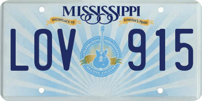 MS license plate LOV915