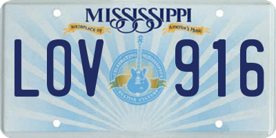 MS license plate LOV916