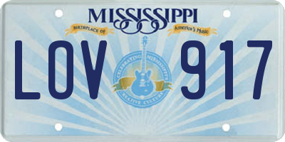 MS license plate LOV917