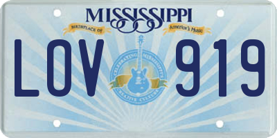 MS license plate LOV919