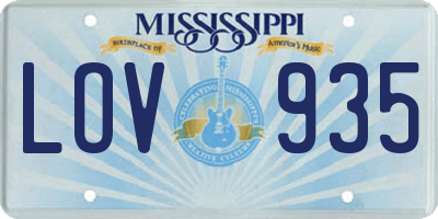 MS license plate LOV935