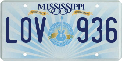 MS license plate LOV936