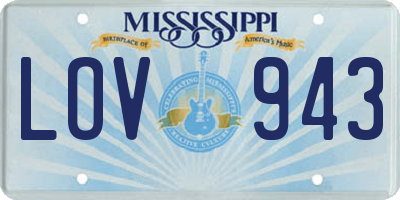 MS license plate LOV943