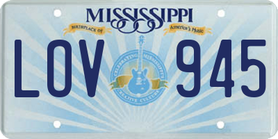 MS license plate LOV945