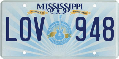 MS license plate LOV948