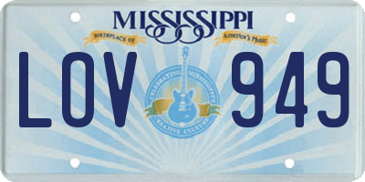 MS license plate LOV949
