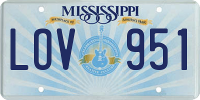 MS license plate LOV951