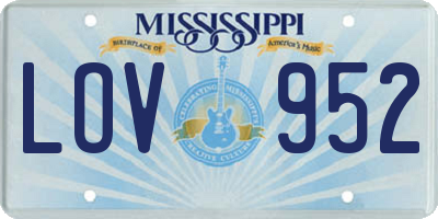 MS license plate LOV952