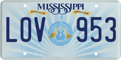 MS license plate LOV953