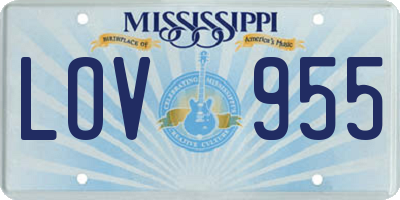 MS license plate LOV955