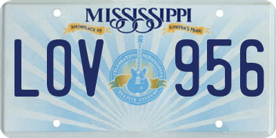 MS license plate LOV956