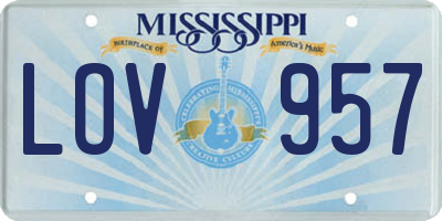 MS license plate LOV957