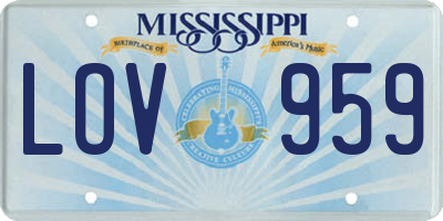 MS license plate LOV959