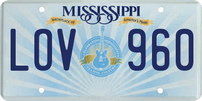 MS license plate LOV960