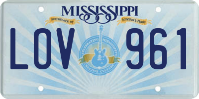 MS license plate LOV961