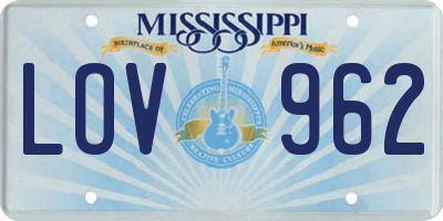 MS license plate LOV962