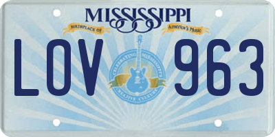 MS license plate LOV963