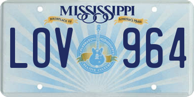 MS license plate LOV964