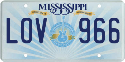 MS license plate LOV966