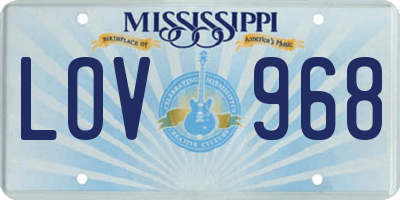 MS license plate LOV968