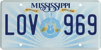 MS license plate LOV969