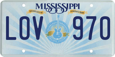 MS license plate LOV970