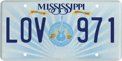MS license plate LOV971
