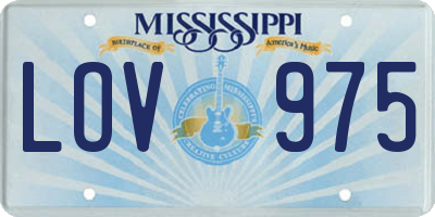 MS license plate LOV975