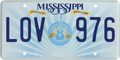 MS license plate LOV976