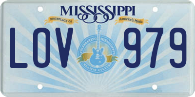 MS license plate LOV979