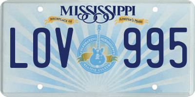 MS license plate LOV995