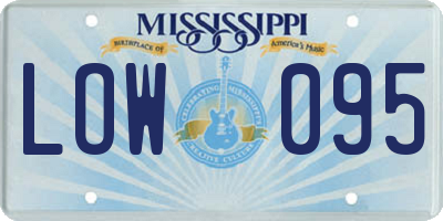MS license plate LOW095