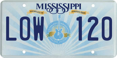 MS license plate LOW120