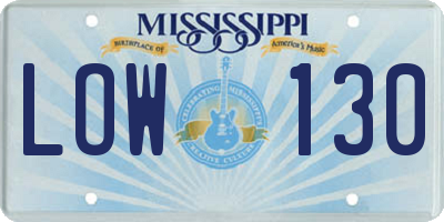 MS license plate LOW130