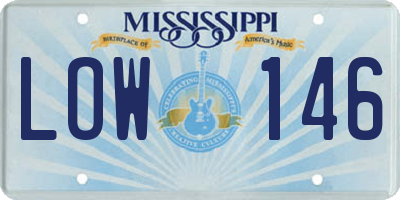 MS license plate LOW146