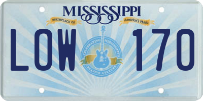 MS license plate LOW170