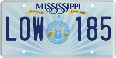 MS license plate LOW185
