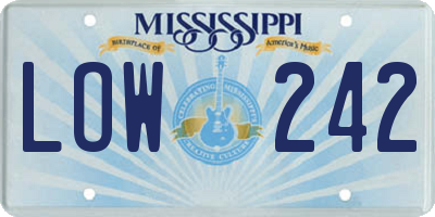 MS license plate LOW242