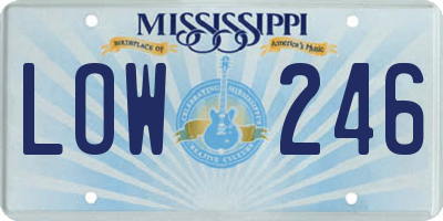 MS license plate LOW246